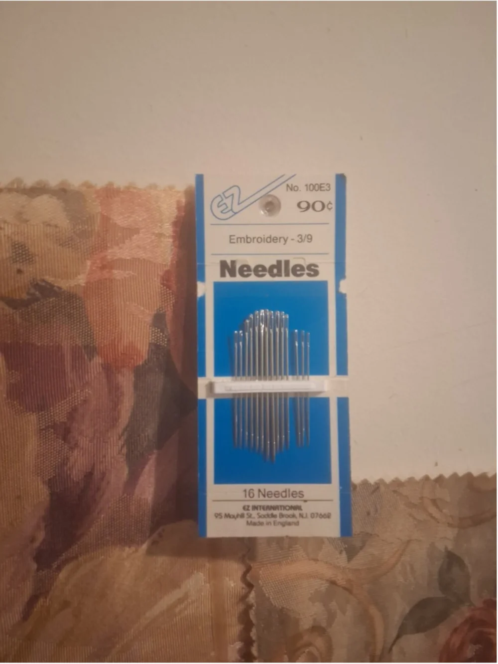 EZ INTERNATIONAL Embroidery Needles Size 3/9 16 Pack No. 100E3